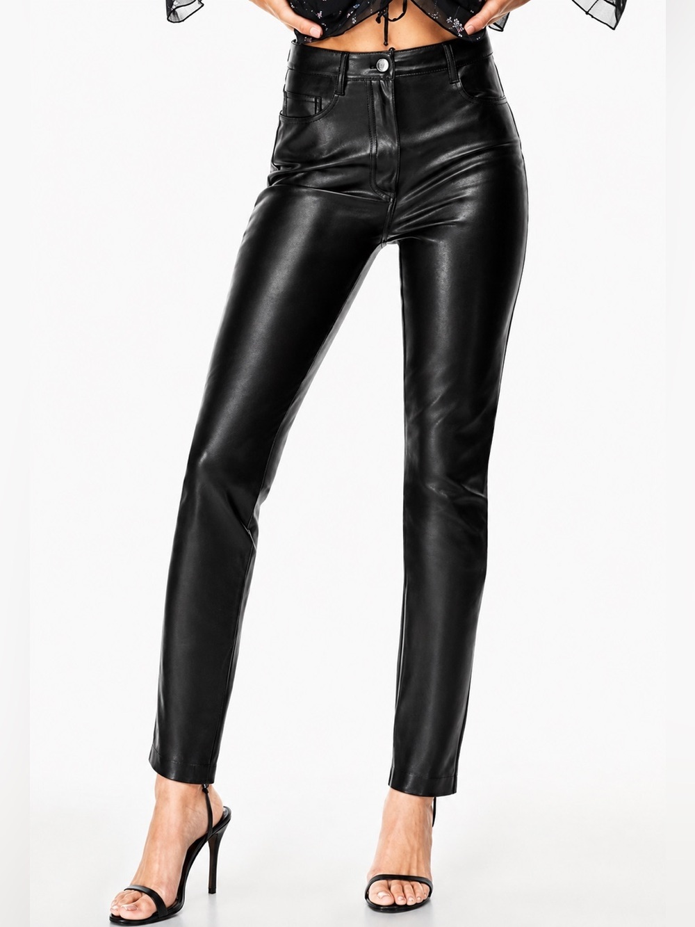 Wilfred faux leather black skinny pants, size 2